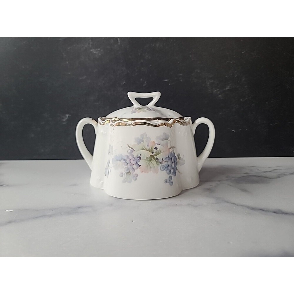 Vintage Lidded Floral Sugar Bowl